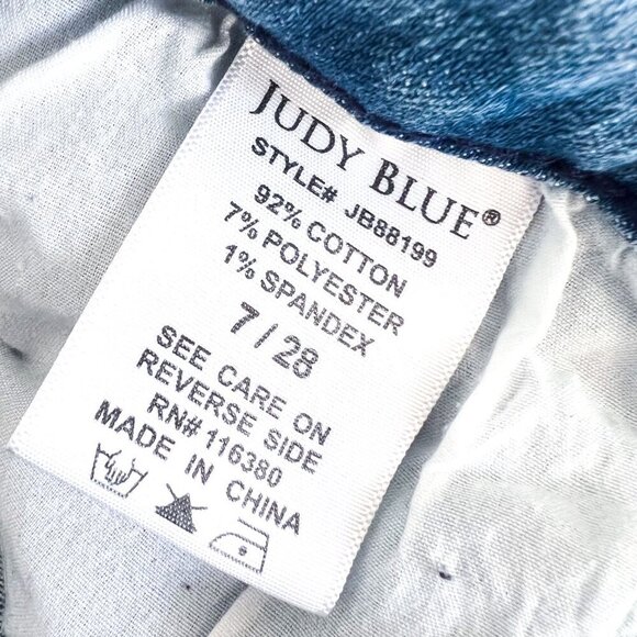 Judy Blue Light Wash Release Raw Hem Skinny Fit Ankle Crop Luna Jeans 7/28 - Picture 9 of 13